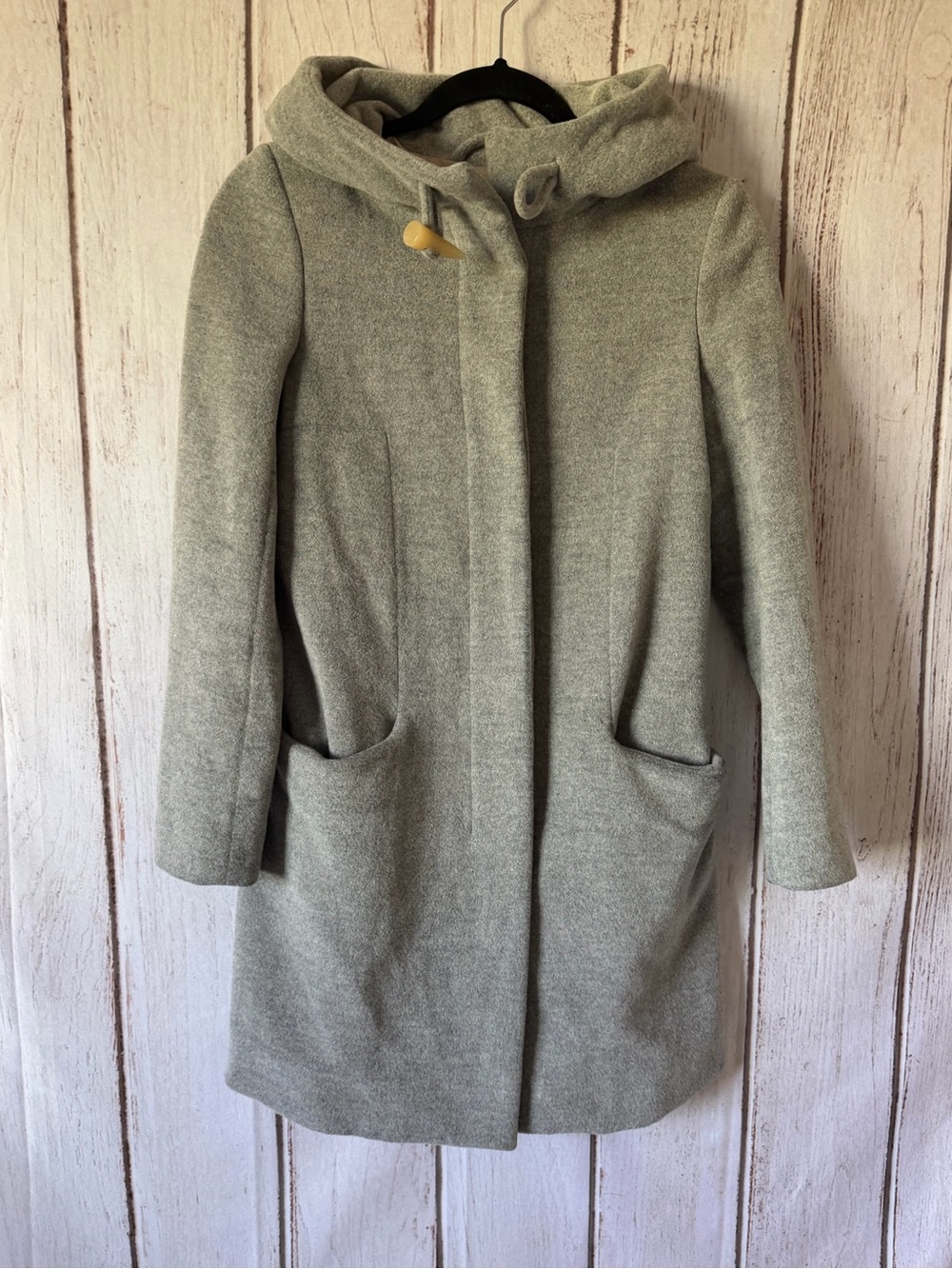 Babaton Aritzia Gray Wool Hooded Duffle Coat Size XS